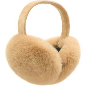 Women's Ear muffs Faux Fur Warm Earmuffs Foldable Outdoor Ear Warmers Deep Khaki